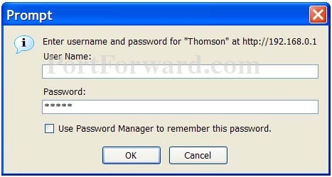 thomson st585 default password